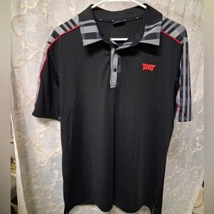 PXG Parsons Extreme Golf SS Black Red & Gray Golf Polo Shirt Mens Size Large